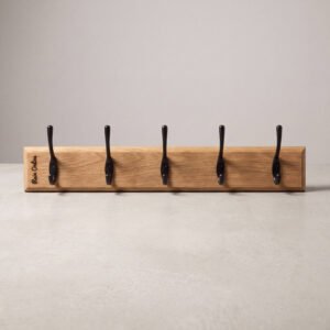 Five-Hook Coat Rail, Oak