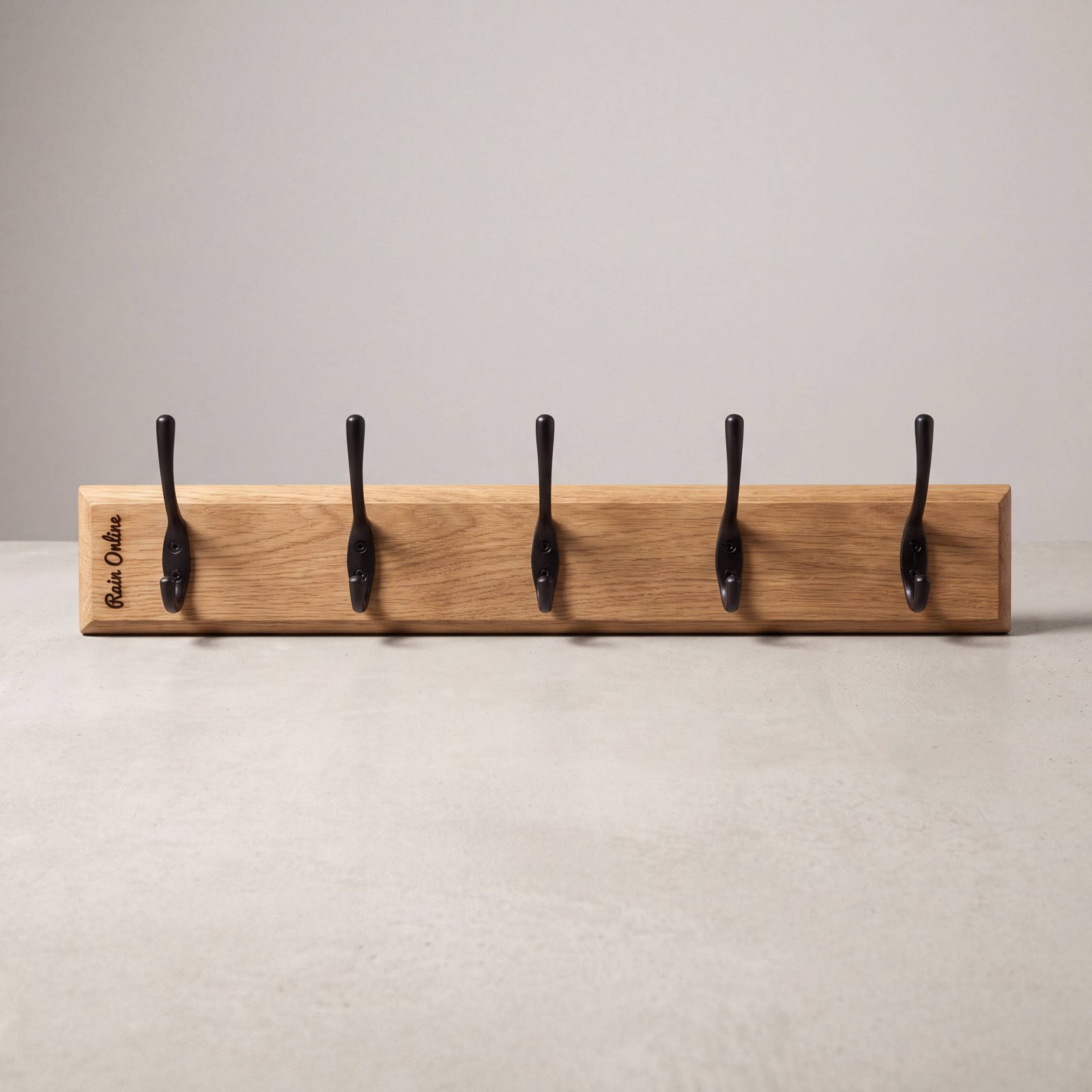 Five-Hook Coat Rail, Oak
