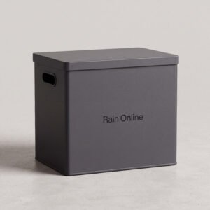 Lidded Storage Box, Powder-Coated Steel